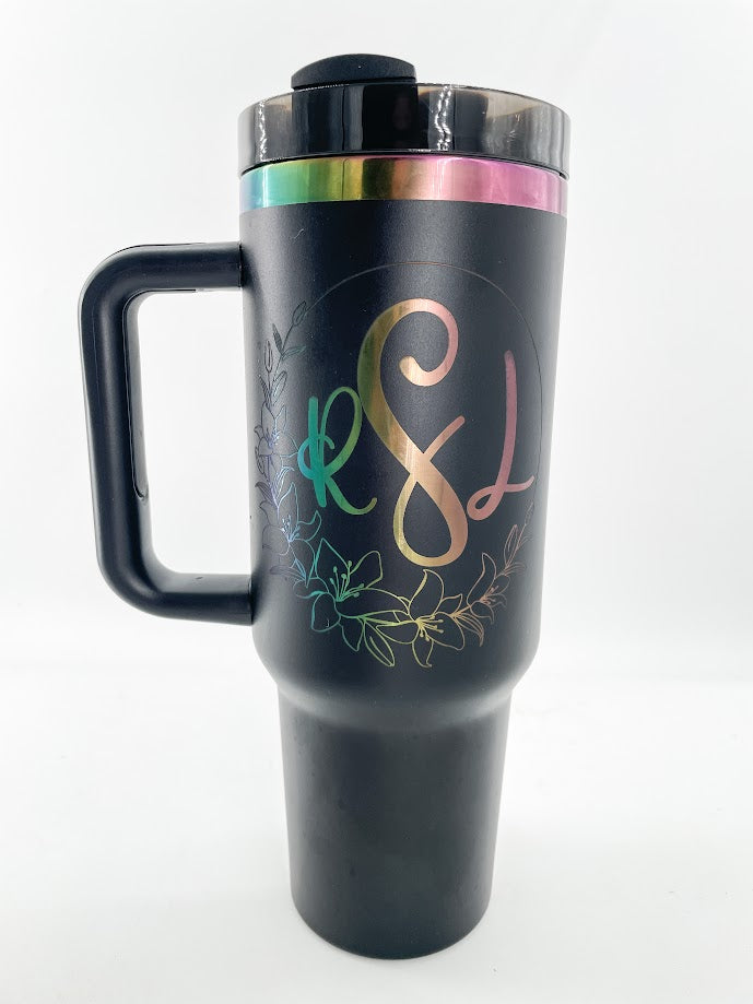 40 oz Rainbow-Plated Tumbler – Insulated Stainless Steel Cup for Hot & and Cold Drinks