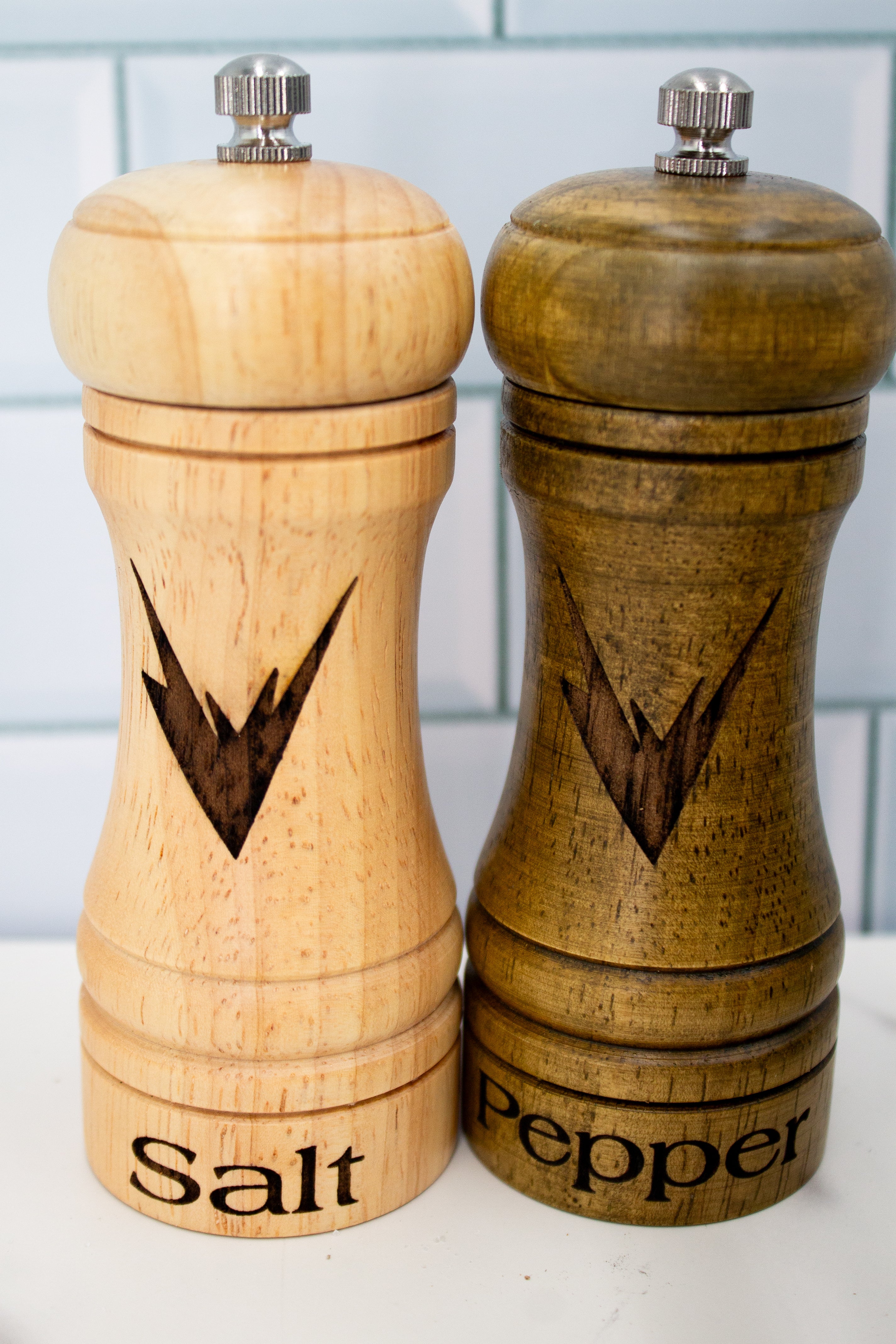 Customs Engraved Salt and Pepper Grinders